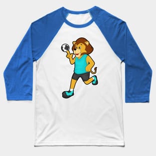Lion at Handball player with Handball Baseball T-Shirt